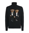 Polo Ralph Lauren Bear-embroidered Turtleneck Pullover In Black