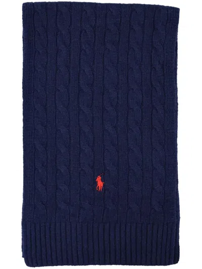 Polo Ralph Lauren Wool Blend Scarf In Blue