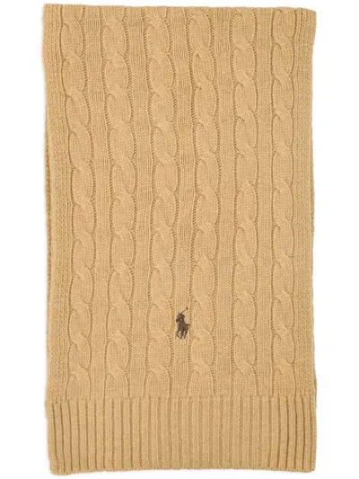 Polo Ralph Lauren Wool Blend Scarf Accessories In Brown