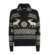 Polo Ralph Lauren Wool-blend Shawl-collar Elk Sweater In Multi