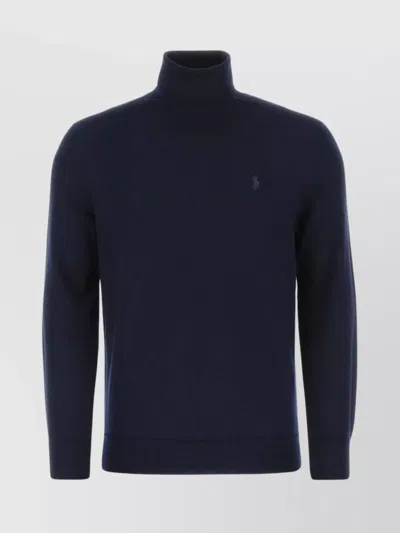 POLO RALPH LAUREN WOOL BLEND TURTLENECK SWEATER WITH RIBBED FINISH