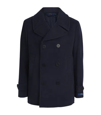 Polo Ralph Lauren Wool-blend Twill Pea Coat In Navy