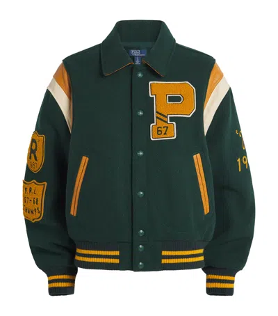 POLO RALPH LAUREN WOOL-BLEND VARSITY JACKET
