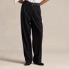 Polo Ralph Lauren Wool-blend Wide-leg Trouser In Black