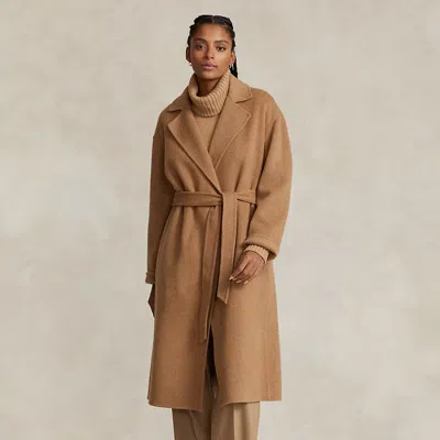 Polo Ralph Lauren Wool-blend Wrap Coat In Brown