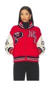 Polo Ralph Lauren Wool Blend Zip Letter Cardigan In Multi