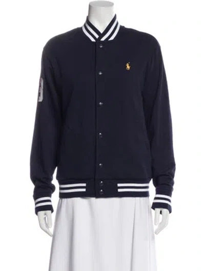 Pre-owned Polo Ralph Lauren Wool Bomber Jacket In Blue