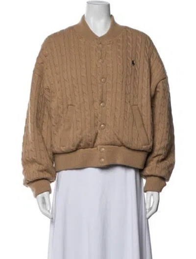 Pre-owned Polo Ralph Lauren Wool Bomber Jacket In Brown