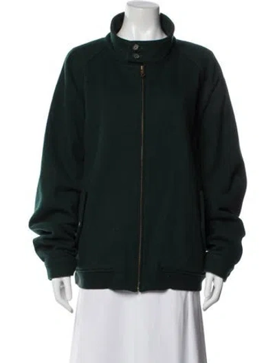Pre-owned Polo Ralph Lauren Wool Bomber Jacket In Green