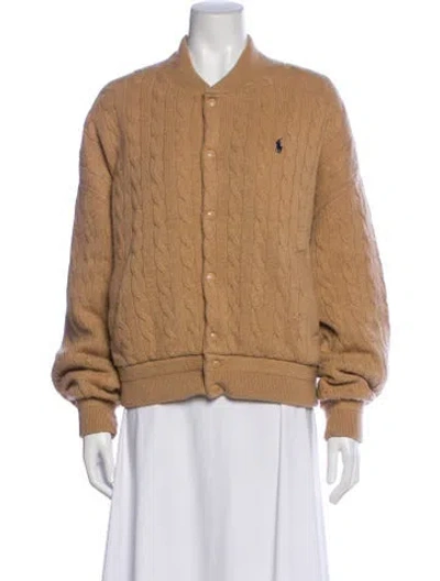 Pre-owned Polo Ralph Lauren Wool Bomber Jacket In Neutral