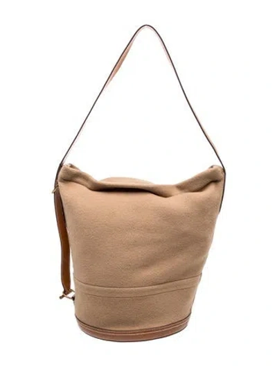 Pre-owned Polo Ralph Lauren Wool Bucket Bag In Neutral