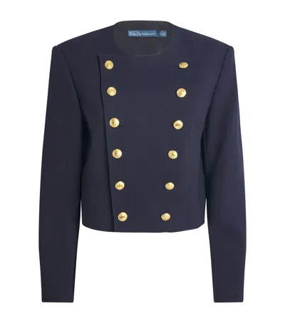 Polo Ralph Lauren Wool Button-detail Jacket In Navy