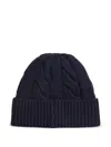 Polo Ralph Lauren Wool Cable Beanie Bear In Blue