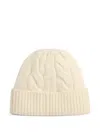 Polo Ralph Lauren Wool Cable Beanie Bear In Neutral
