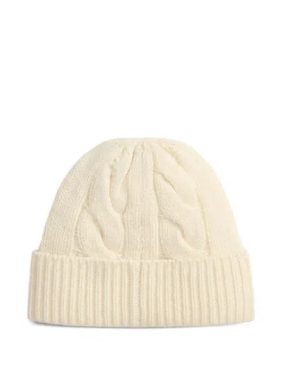 Polo Ralph Lauren Wool Cable Beanie Bear In Neutral