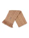 Polo Ralph Lauren Polo Bear Cable-knit Wool Blend Scarf In Brown