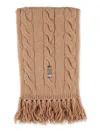 Polo Ralph Lauren Wool Cable Scarf Bear In Brown