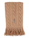 Polo Ralph Lauren Wool Cable Scarf Bear In Brown