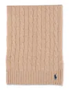 Polo Ralph Lauren Polo Cable Wool-cashmere Scarf In Neutral