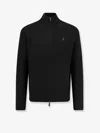 Polo Ralph Lauren Black Cardigan With High Neck And Pony Embroidery On The Front In Wool Man