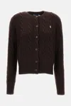Polo Ralph Lauren Italian Wool And Cashmere Cable-knit Cardigan In Brown
