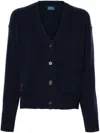 Polo Ralph Lauren Wool Cardigan With Dropped Shoulder Clothing In Blue