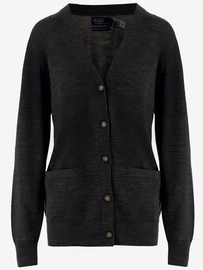 Polo Ralph Lauren Button-front Patch-pocket Cardigan In Black