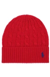 Polo Ralph Lauren Cable-knit Wool And Cashmere Beanie Accessories In Red