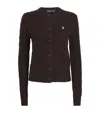 Polo Ralph Lauren Cable Knit Wool Cashmere Cardigan In Brown