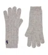Polo Ralph Lauren Wool-cashmere Cable-knit Gloves In Grey