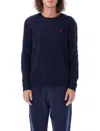 Polo Ralph Lauren Navy Blue Cable-knit Crew-neck Sweater In Blue