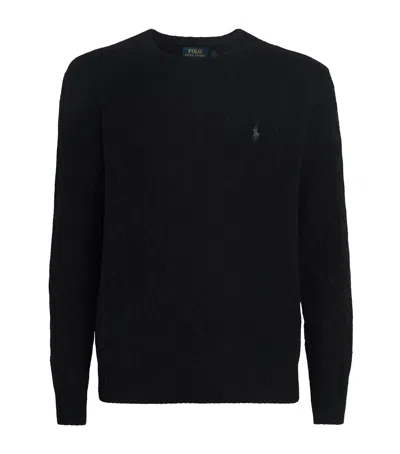 Polo Ralph Lauren Wool-cashmere Cable-knit Sweater In Black