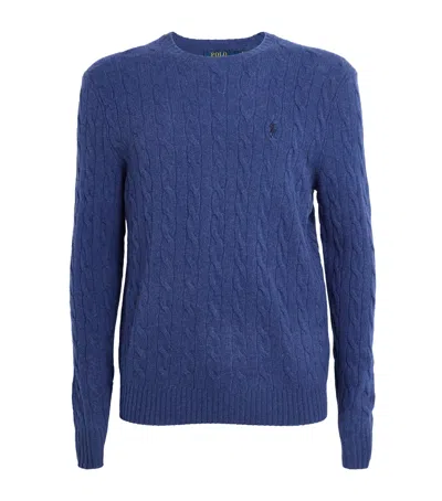 Polo Ralph Lauren Wool And Cashmere Cable Knit Sweater In Blue