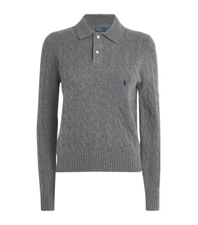 Polo Ralph Lauren Wool-cashmere Cable-knit Sweater In Gray