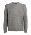 Polo Ralph Lauren Wool An Cashmere Cable Knit Sweater In Gray