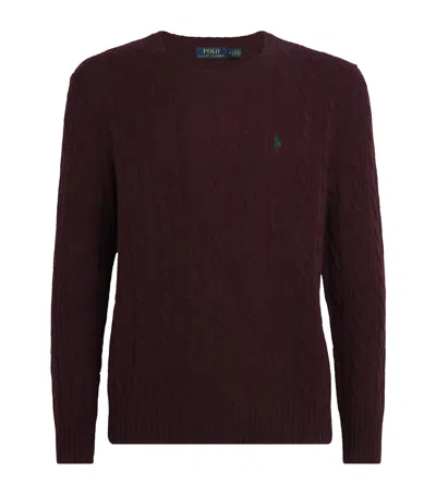 Polo Ralph Lauren Wool-cashmere Cable-knit Sweater In Red