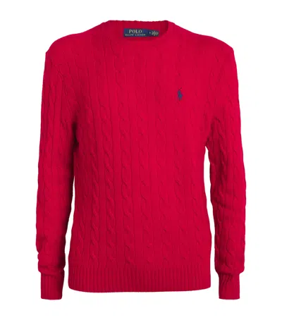 Polo Ralph Lauren Cable-knit Wool-cashmere Sweater In Park Ave Red