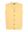 Polo Ralph Lauren Wool-cashmere Cable-knit Sweater Vest In Yellow