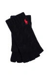 Polo Ralph Lauren Wool Cashmere Classic Cable Fingerless Glove In Black