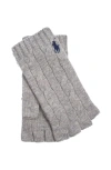 Polo Ralph Lauren Wool Cashmere Classic Cable Fingerless Glove In Gray