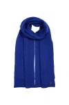 Polo Ralph Lauren Wool Cashmere Classic Cable Scarf In Blue