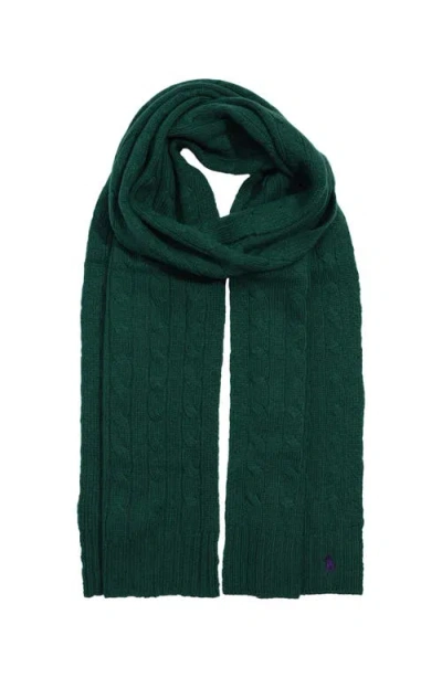 Polo Ralph Lauren Wool Cashmere Classic Cable Scarf In Green