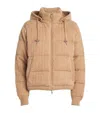 Polo Ralph Lauren Cable-knit Wool And Cashmere Down Jacket In Beige