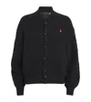 Polo Ralph Lauren Wool-cashmere Pink Pony Cardigan In Black