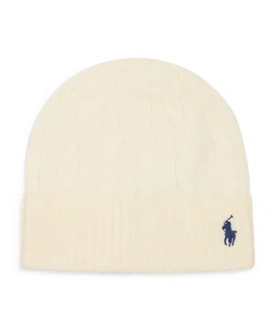 Polo Ralph Lauren Wool-cashmere Polo Pony Beanie In White