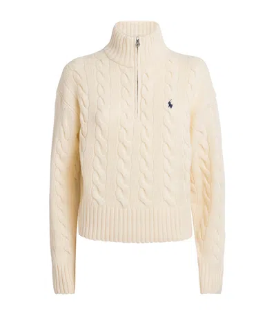 Polo Ralph Lauren Wool-cashmere Quarter-zip Sweater In Red
