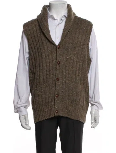 Pre-owned Polo Ralph Lauren Wool Collar Sweater Vest In Neutral
