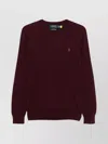 Polo Ralph Lauren Bordeaux Crewneck Sweater With Pony Logo Embroidered On The Front In Burgundy