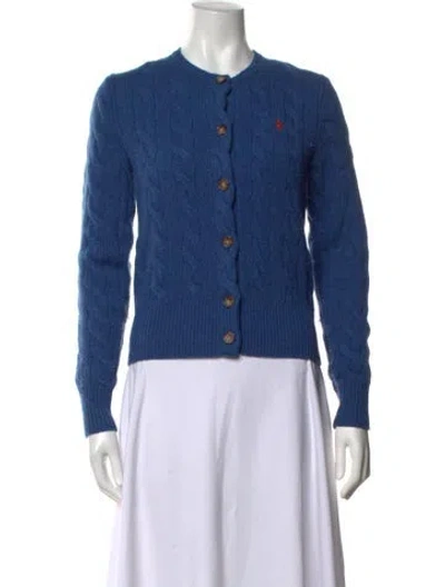 Pre-owned Polo Ralph Lauren Wool Crew Neck Sweater In Blue