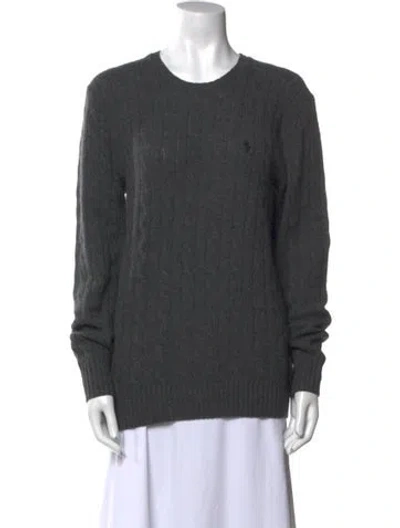 Pre-owned Polo Ralph Lauren Wool Crew Neck Sweater In Gray